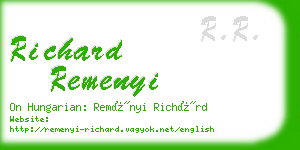 richard remenyi business card